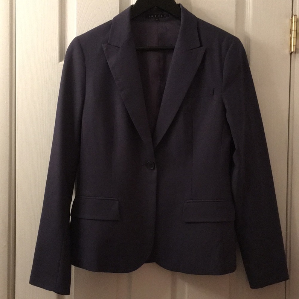 THEORY Gabe Navy Wool Blazer